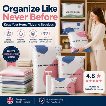 ✨💥 Double Space, Zero Clutter! 🧳 | Pack of 6 Vacuum Storage Bags 💨 | Smart Storage Solution 🚀